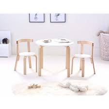 Kid's table and chairs are the perfect way to make this happen, and with a wide selection of sizes, shapes and colors, you're sure to find a set that fits your child's needs. Modern Birch Wood White Natural Table 2 Chairs Set For Children By Hip Kids