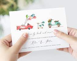 Drive By Wedding Parade Invitation Printable Drive By Celebration Invite Social Distancing Digital File Instant Download Templett Invitations Wedding Reception Invitations Wedding