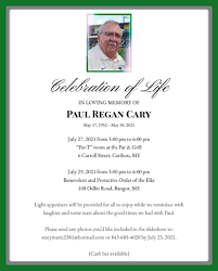 Celebration of Life... Paul Regan Cary Ƹ̵̡Ӝ̵̨̄Ʒ