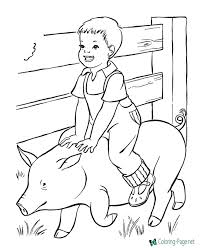 This kitty cat colouring page is perfect for the youngest kids, with its size, big bold lines and cute face. Farm Coloring Pages
