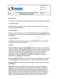 Plan De Contingencia Para El Transporte De Mercancias Peligrosas V3 Transporte Mercancias Peligrosas
