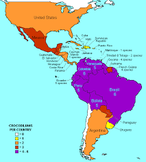 Located in new york city. Map Of North Central And South America Showing The Number Of Crocodilians Occurring In Each Country America Map Map America