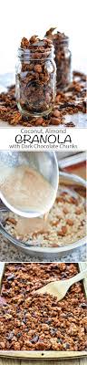 Coconut Almond Granola With Dark Chocolate Chunks Almond Granola Snacks Granola Recipes