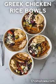Greek Chicken Rice Bowls Recipe Chicken Bowl Recipe Chicken Rice Bowls Mediterranean Recipes