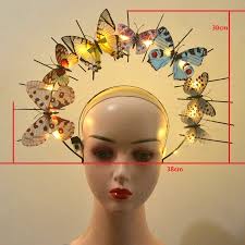 Halo Crown Queen Sauna Piece Costume, Angel Light Up, LED Blinking, Band,  Tim Masade Glow Party, Wedding Festival