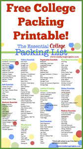 Do You Have A College Bound Student Let The Dorm Room Shopping Fun Begin Print Out This Essential College College Packing Lists College Packing Packing List