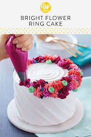 Bright Flower Ring Cake Recipe Cake Decorating For Beginners Savoury Cake Easy Cake