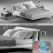 Bed 018 High Detailed Free 3d Model Bedroom Bed Pillow Night Sleep Furniture Lamp Blanket Interior Picture Light