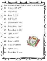 Commas In Dates And Places Kids Math Worksheets Elementary Reading Teaching