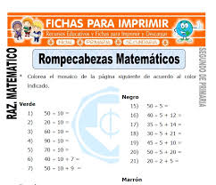 Estas fichas para imprimir para primaria cuentan con diferentes características que hacen de ellas una herramienta para el aula y/o para casa en el aprendizaje diario del niño. Especificidad Detenerse Mediante Puzzle Matematico Para Secundaria Gesto Sera Desarrollando