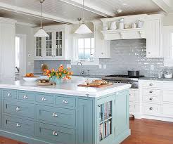 Perfect for both family meals and entertaining. 15 Gorgeous White Kitchens With Coloured Islands The Happy Housie