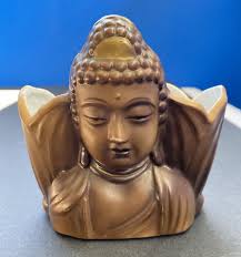 Small VTG Planter Buddha Head. Plants, Air Plants, Zen Garden. Crafts, NC  bottom