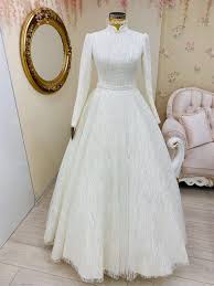 Simli Tesettur Gelinlik 2020 The Dress Dantel Gelinlik Gelinlik