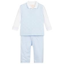 Baby 3 Piece Blue Outfit Set