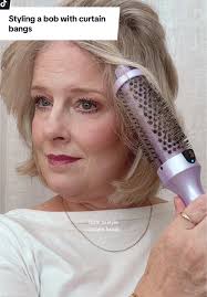 How to Style Bob Haircut with Curtain Bangs