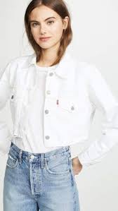 Shop This Levi S Cropped Trucker Jacket At Shopstyle Com Trucker Jacket White Denim Jacket Levi