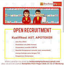 Siapa minat ada lowongan kerja tenaga ahli di kpu dimatadunia / loker apoteker terbaru desember 2020. Lowongan Kerja Apoteker Bandung