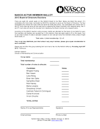 NASCO MEMBER BALLOT