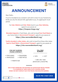 The tamil nadu e pass registration is open now for travel in andhra pradesh, karnataka, kerala, and another state. Greater Chennai Corporation On Twitter If You Re Stranded And Wish To Return To Your Hometowns Kindly Use Only The Relevant Url While Applying For Travel Passes Gcc Is Not Handling The Issuance