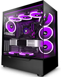 KEDIERS PC Case 4 PWM ARGB Cases Fans,E-ATX Mid Tower Gaming Computer Case  with 2*Tempered Glass, USB3.0 * 2,Black,G900