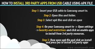 To be able to install third party apps on samsung smart tv, first you need to download apks of the files and to be able to locate the apk file, you need to have a good file manager installed on your samsung smart tv. How To Install 3rd Party Apps On Samsung Smart Tv Using Apk Usb A Savvy Web