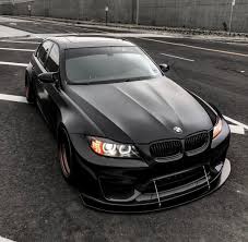 Bmw E90 3 Series Matte Black With Wtcc Widebody Kit Bmw Cars Bmw Beautiful Cars