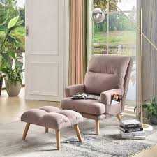 Melo Adjustable Lounge Chair And Ottoman Velvet Wingback Chair Living Room Chairs Chair And Ottoman