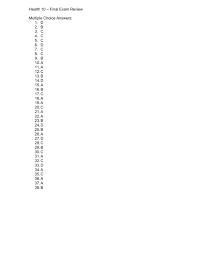 When someone picks up a cigarette for the first time, it's often to satisfy a curiosity, to look cool or to succumb to peer pressure. Final Exam Review Health 10 Multiple Choice Answers