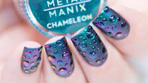 Mulichrome Raindrop Nail Art Tutorial Indigo Nails Metallic Nails Design Nails