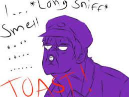 The design of this murderer belonged to rebornica (aka deox //not sure if i typed their new site name right.) ***(note: Purple Guy Feels The Scent Of Toast Purple Guy Guys Purple