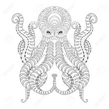 Enjoy the relaxing practice of coloring while exploring the world of fortuna in this new adult coloring book. Tattoo Octopus Hand Drawn Tribal Octopus For Adult Anti Stress Royalty Free Cliparts Vectors And Stock Illustration Image 57841260