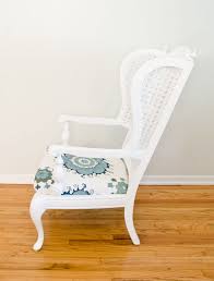 Vintage White Wing Back Chair Beach House Furniture Upholstered Chairs Painted Chairs