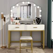 Drage vanity set with stool. Amazon Com Lighted Vanity Table
