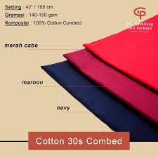 Harga Kain Cotton Combed 30s 1 Roll Gambaran