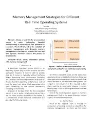 Instead, there is considerable overlap in capabilities, target systems. Pdf Memory Management Strategies For Different Real Time Operating Systems