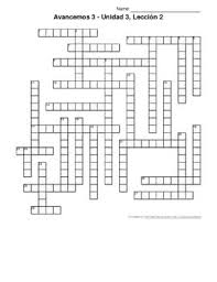 This crossword puzzle features 29 original clues, the answers to which are all vocabulary words from avancemos level 3, unidad 5, lección 1 (technology and computer vocab). Avancemos 3 Unit 3 Lesson 3 3 2 Crossword Puzzle By Senora Payne