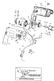 We use the formula p = ui (taking into account that the power of the drill is 650 w), i = 2.94 a (650/220), which means that the button should be 2.95 a. Black Decker D143v Hammer Drill Type 1 Spare D143v Type 1 From Spare Parts World