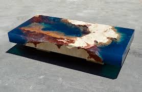 Polished natural earth stone in dining tables, buffet's, and lighted pedestals. Ocean Coffee Tables That I Made By Merging Natural Stone And Resin Bored Panda