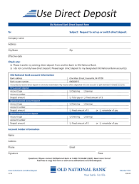 Pnc's commercial deposit only atm card makes depository services for cash and checks available 24 hours a day, seven days a week and reports deposits by card for easy reconcilement. Old National Bank Direct Deposit Form Fill And Sign Printable Template Online Us Legal Forms