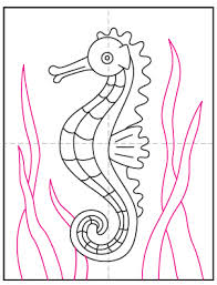 Continue down for the belly. Draw A Seahorse Art Projects For Kids