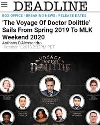 We've seen a lot of excitement come through the doors in 2019, and those memories are still in our hearts and minds. Selena Gomez Fan Acc ×'×˜×•×•×™×˜×¨ Universal Has Moved Its Robert Downey Jr Movie The Voyage Of Doctor Dolittle From Its Original April 12 2019 Release Date To January 17 2020 Which Is