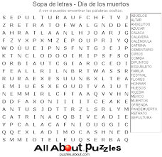 Sopa De Letras El Dia De Los Muertos Word Search Game In Spanish Sopa De Letras Sopa De Letras Dificil Letras