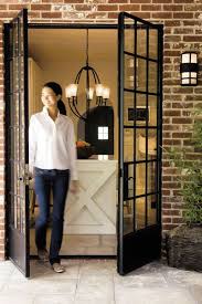 Hmmmmn One Wall Of Brick With Steel Doors Steel Doors And Windows Black French Doors French Doors Patio