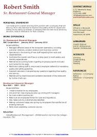 Restaurant General Manager Resume Samples Qwikresume