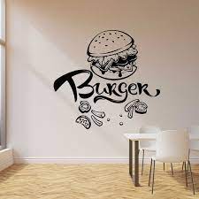 burger wall decal fast food cafe restaurant dining room decor vinyl nursery kids room interior wall sticker home decoration z184 wall stickers aliexpress wall stickers home wallpaper stores restaurant flooring