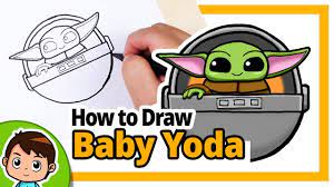 How To Draw Baby Yoda In Space Pod Star Wars Step By Step Drawing Tu Draw Baby Yoda How To Draw Baby Yoda Baby Drawing