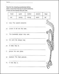 3rd Grade Worksheets Best Coloring Pages For Kids Sentence Scramble Writing Sentences Worksheets Simple Sentences Worksheet