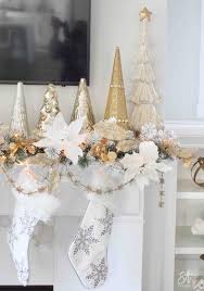 To make your decor shopping easier; Glam White Gold Living Room Christmas Tree Mantel Summer Adams