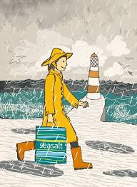 Smile When Its Raining Illustration From Seasalt Cornwall Seasalt Are A Cornish Based Clothing Company Who Use Kingfish Rain Illustration Rain Nautical Colors