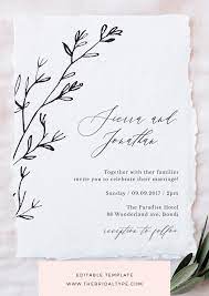 Wedding Invitation Template Calligraphy Wedding Invitations Templett Floral Diy Wedding Template Rustic Wedding Invite Garden Wedding Wedding Invitation Templates Diy Wedding Templates Wedding Invitations Diy